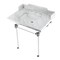 Kingston Brass 30 Carrara Marble Console Sink with Acrylic Legs, Marble WhitePolished Nickel LMS30MASQ6 - alternate 1